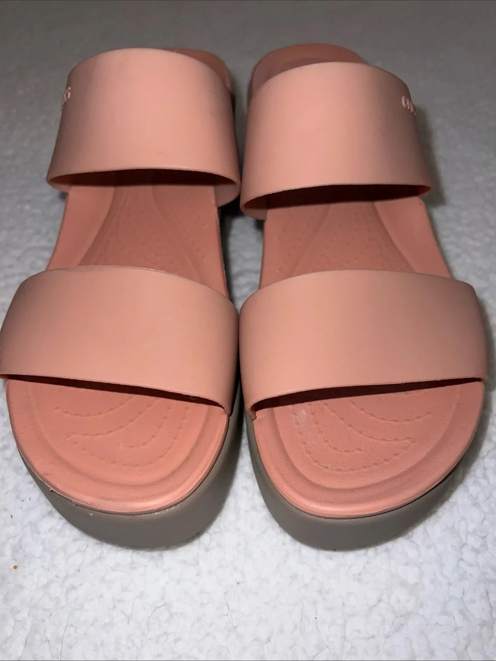 CROCS LiteRide Brooklyn Mid Wedge Slip On Sandals Womens 7 Pink - Picture 3 of 5